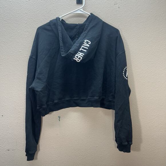 Call Her Daddy cropped hoodie Barstool Sports Chicks Black I Am Unwell Womens L - Picture 5 of 7